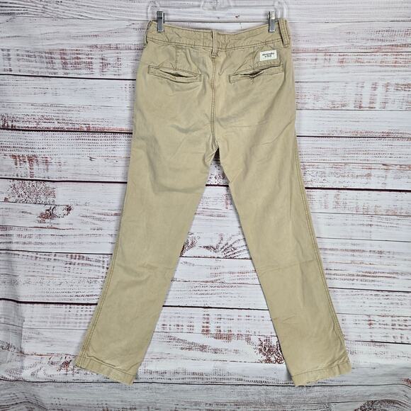 Abercrombie & Fitch Men's Chino Tan Khaki Pants 28 Cotton Neutral Earthy Casual - Picture 2 of 12